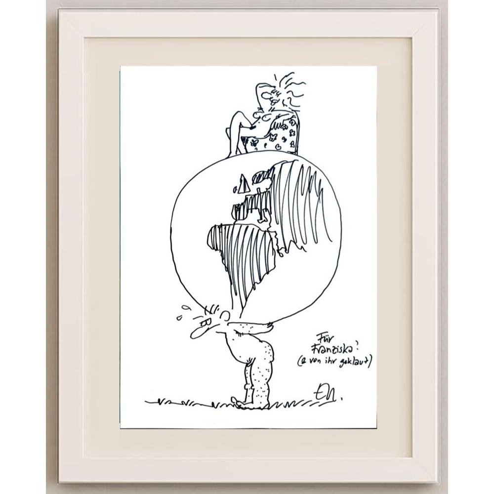 Franziska 43x30cm Orijinal Karikatür BOD02472