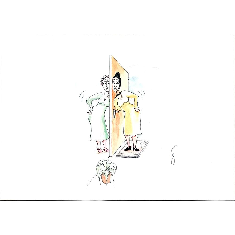 Esra Eroğlu 33x23cm Orijinal Karikatür BOD02478