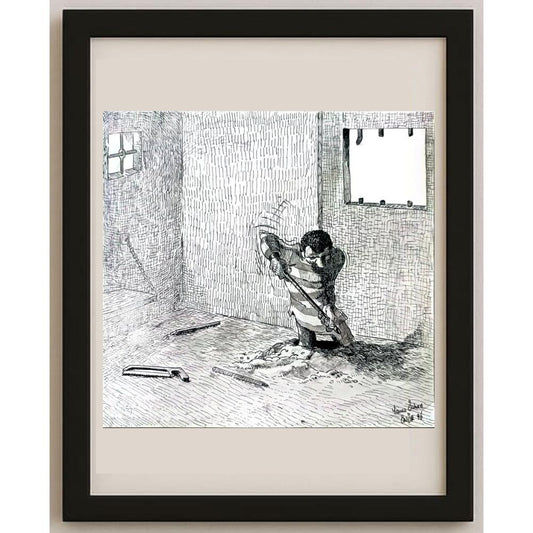 Yavuz Özkan 21x21cm Orijinal Karikatür BOD02482