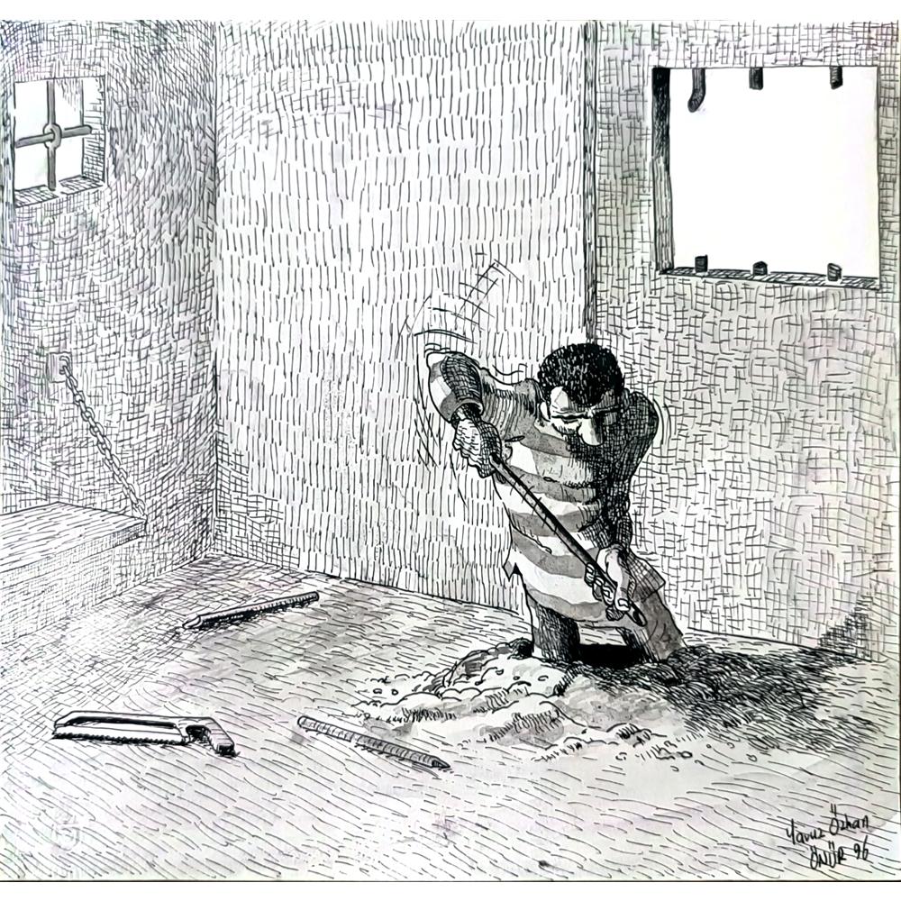 Yavuz Özkan 21x21cm Orijinal Karikatür BOD02482