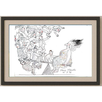Marie Marcks 43x30cm Orijinal Karikatür BOD02484