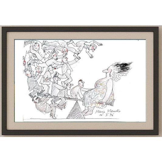 Marie Marcks 43x30cm Orijinal Karikatür BOD02484
