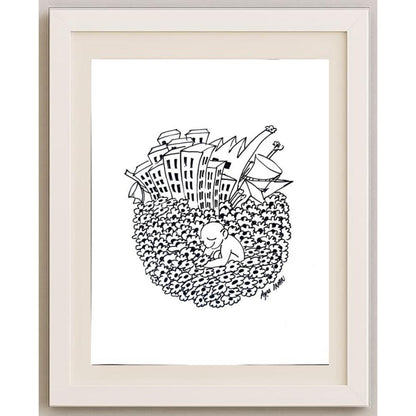 Ayşe İnan 35x25cm Orijinal Karikatür BOD02486