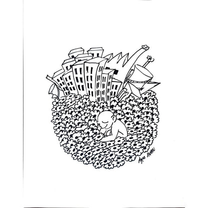 Ayşe İnan 35x25cm Orijinal Karikatür BOD02486
