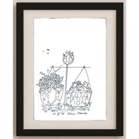 Marie Marcks 43x30cm Orijinal Karikatür BOD02490
