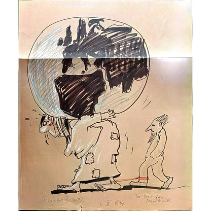 Marie Marcks 55x47cm Orijinal Karikatür BOD02491