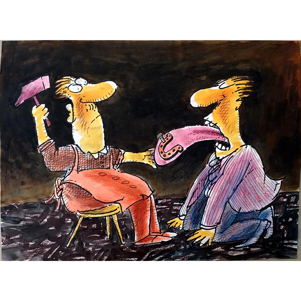 Ignjat Gatalo 43x30cm Orijinal Karikatür BOD02494