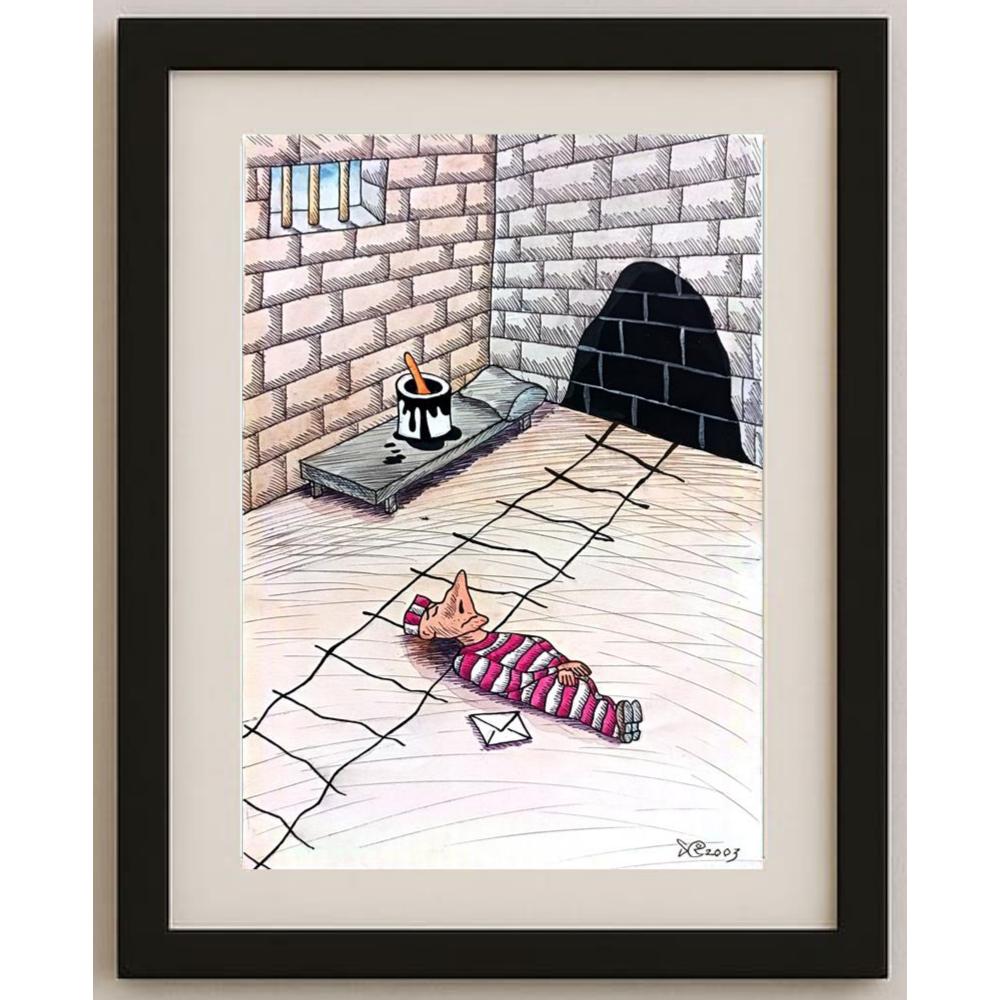Seyran Caferli 43x30cm Orijinal Karikatür BOD02509