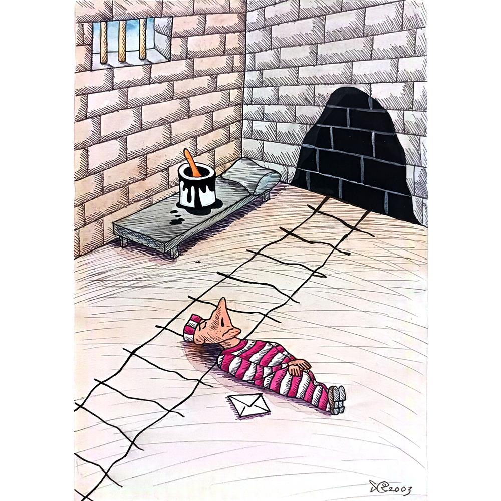 Seyran Caferli 43x30cm Orijinal Karikatür BOD02509
