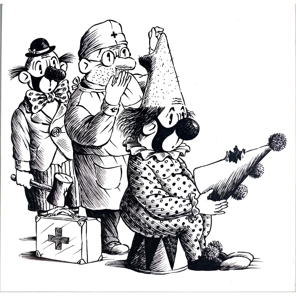 Jurij Kosobukin 29x21cm Orijinal Karikatür BOD02516