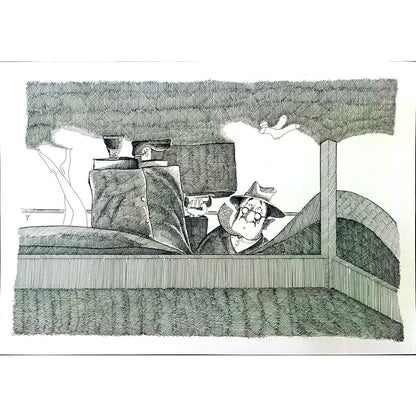 Murat Alimov 29x21cm Orijinal Karikatür BOD02525