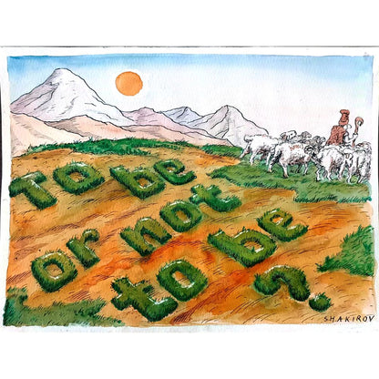 Yusup Shakirov 31x22cm Orijinal Karikatür BOD02528