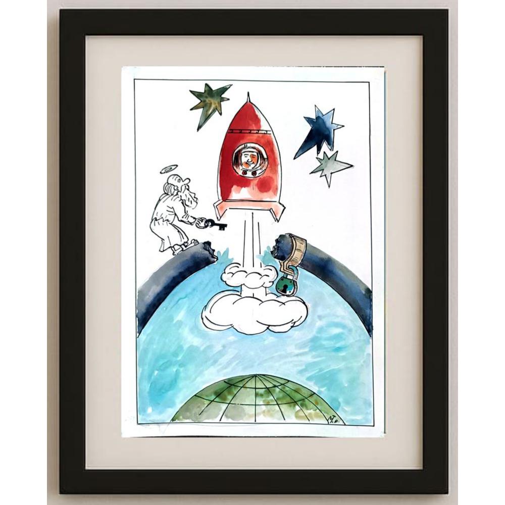Tomilov Mikail Leo 29x21cm Orijinal Karikatür BOD02533