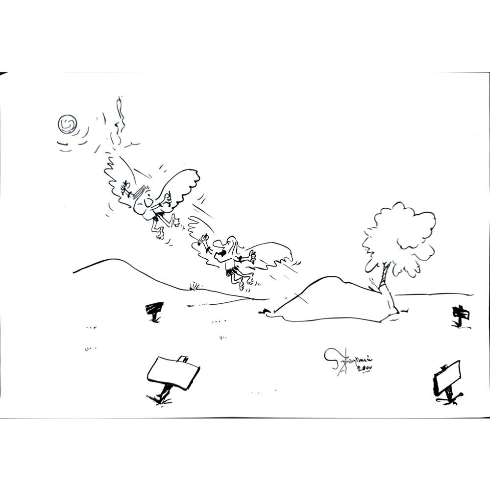 Muhamed Becovic 29x21cm Orijinal Karikatür BOD02537