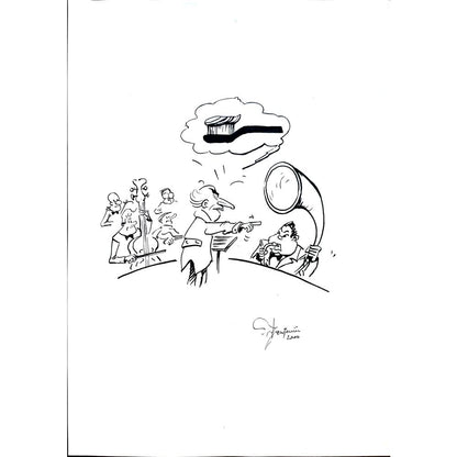 Muhamed Becovic 29x21cm Orijinal Karikatür BOD02538