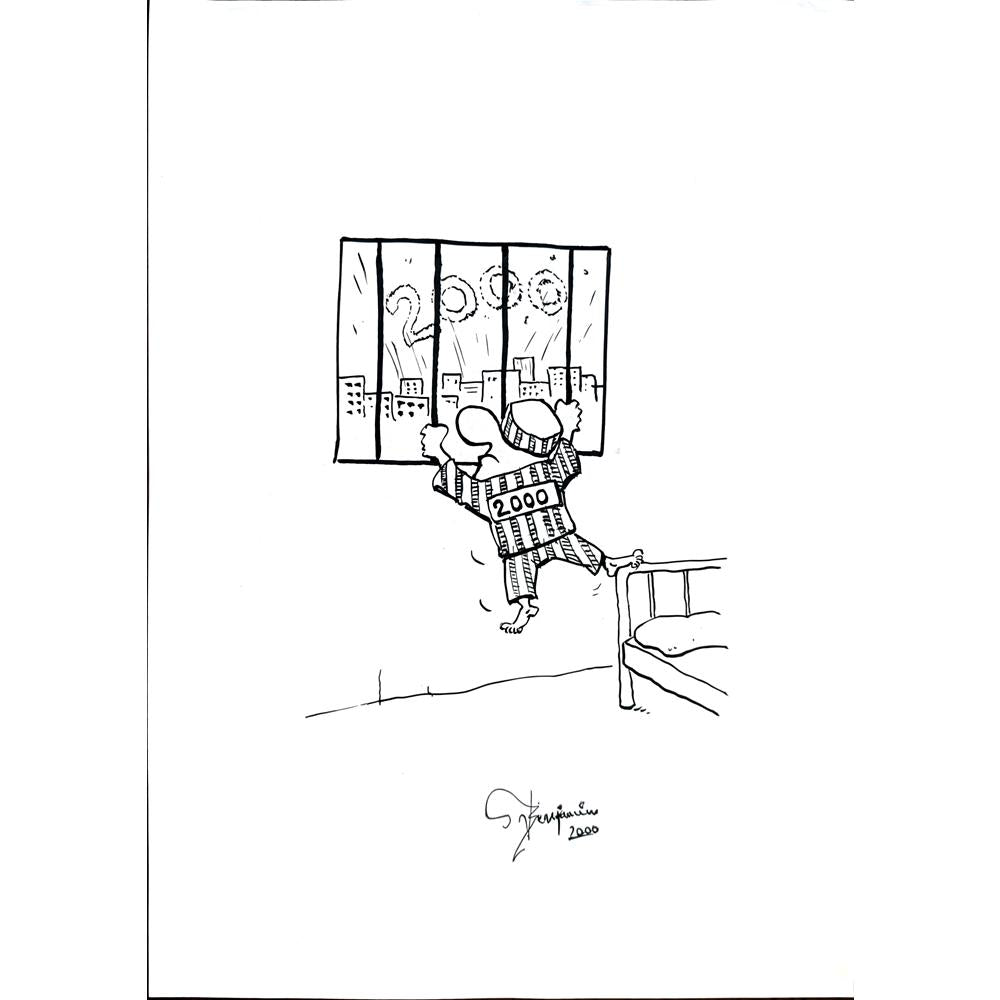 Muhamed Becovic 29x21cm Orijinal Karikatür BOD02540