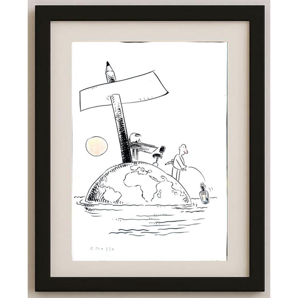 Eduardo Ferreria Grosso 50x35cm Orijinal Karikatür BOD02550