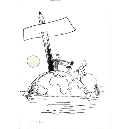 Eduardo Ferreria Grosso 50x35cm Orijinal Karikatür BOD02550
