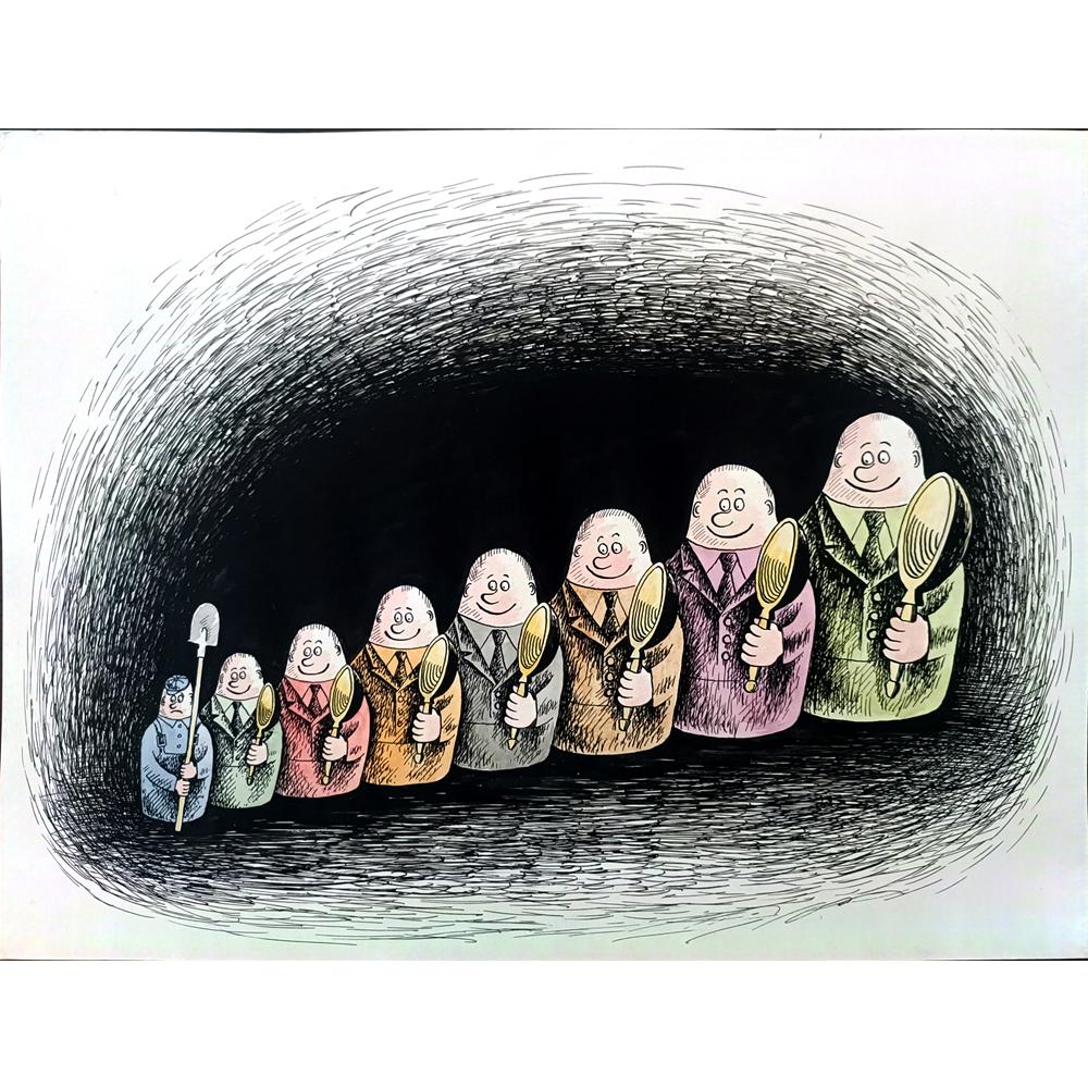 Marsel Hurmatoovich Gafarov 43x30cm Orijinal Karikatür BOD02554