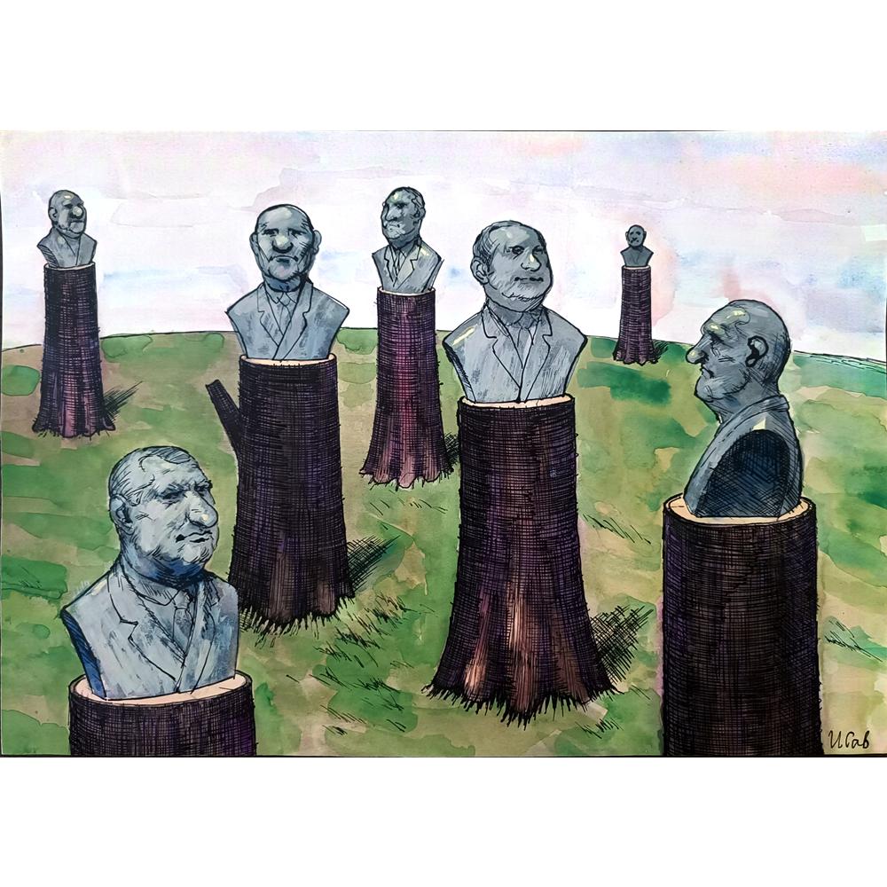 Ilian Savkov 43x30cm Orijinal Karikatür BOD02556