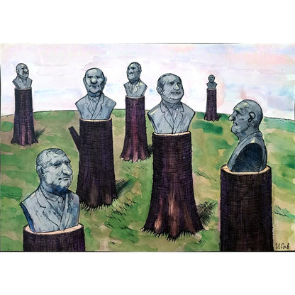 Ilian Savkov 43x30cm Orijinal Karikatür BOD02556