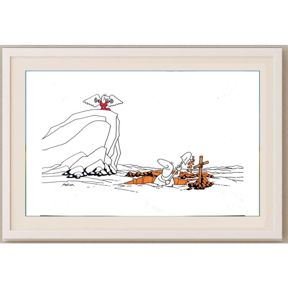 Anton Kotreba 43x30cm Orijinal Karikatür BOD02557