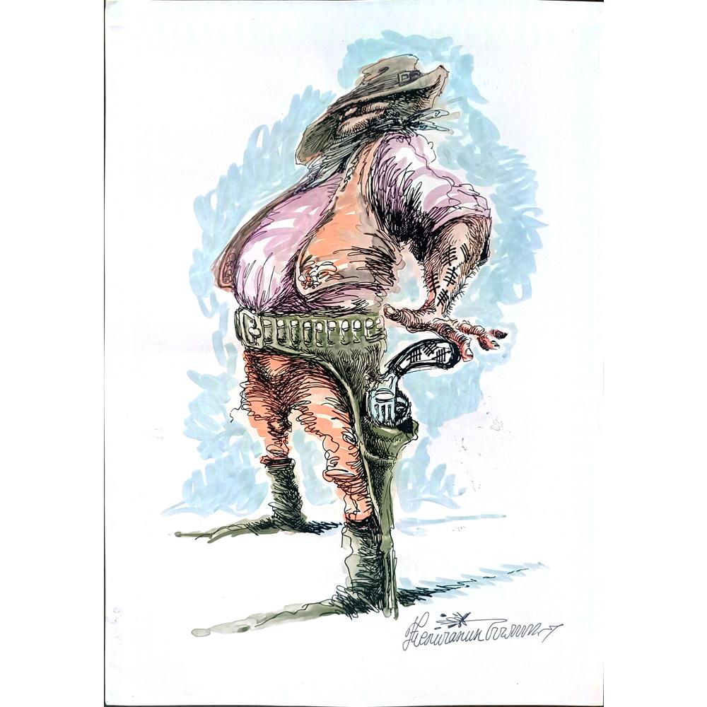 Goran Celicanin 29x21cm Orijinal Karikatür BOD02571