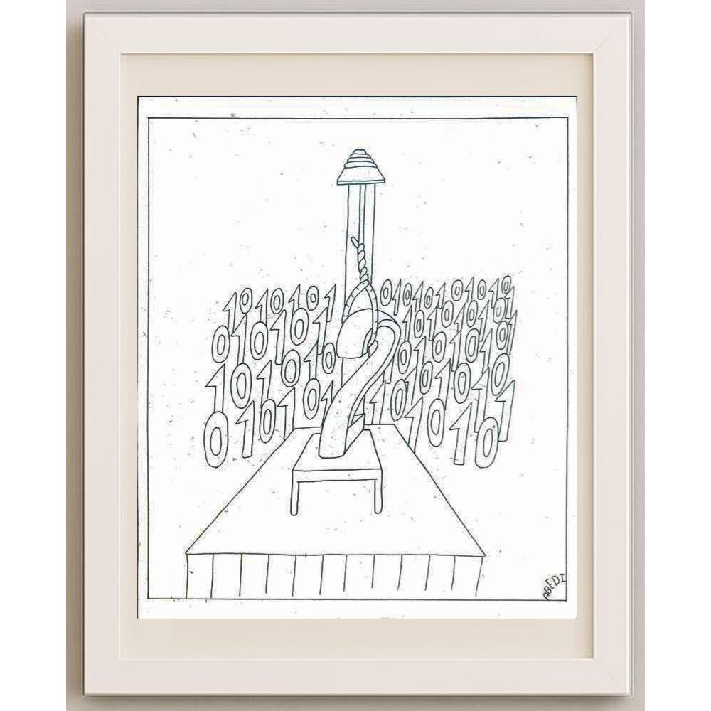 Reza Abedi 25x21cm Orijinal Karikatür BOD02585