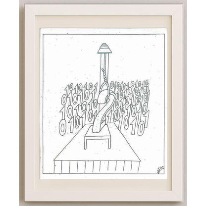 Reza Abedi 25x21cm Orijinal Karikatür BOD02585