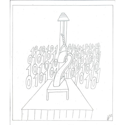 Reza Abedi 25x21cm Orijinal Karikatür BOD02585