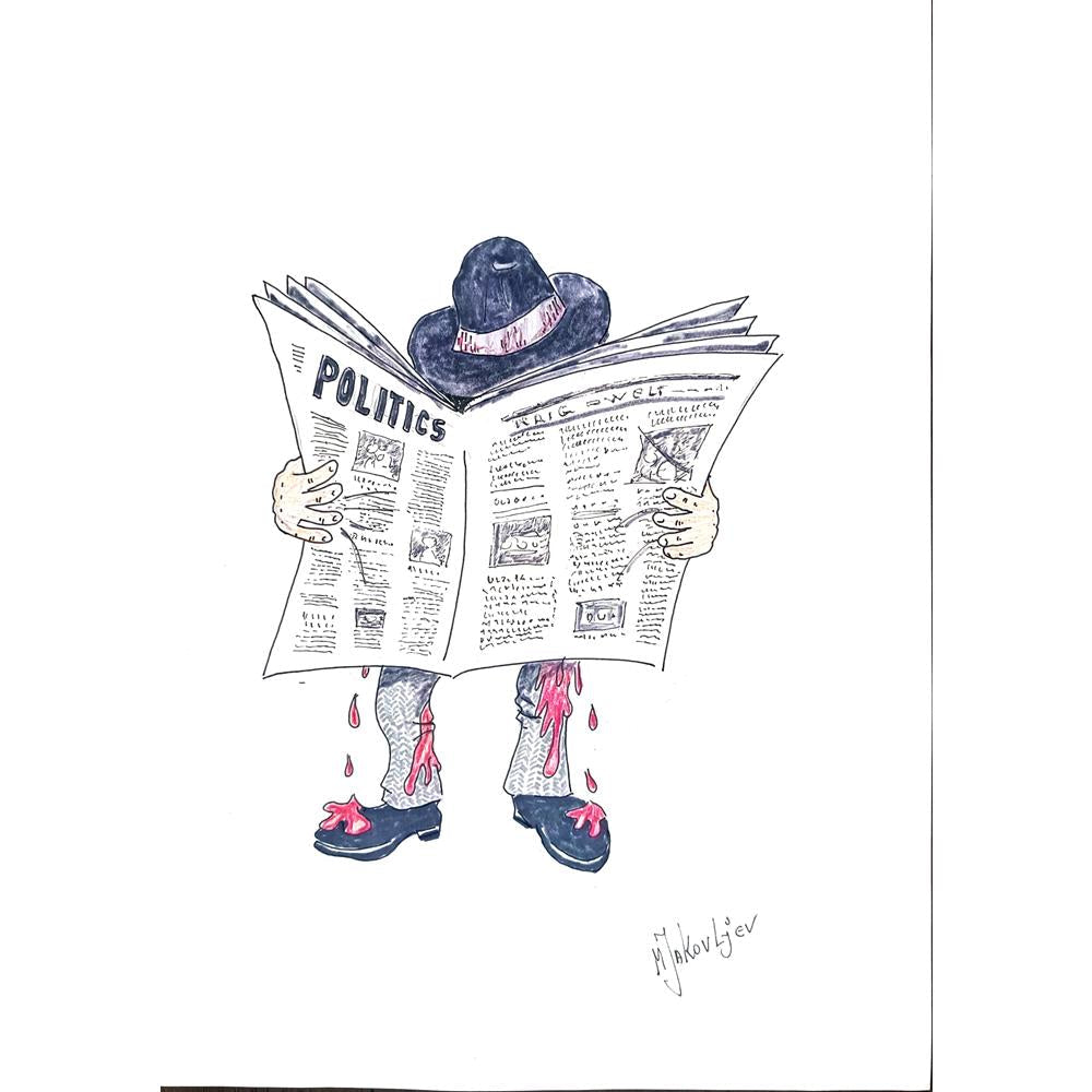 Miroslav Jakovljev 29x21cm Orijinal Karikatür BOD02590