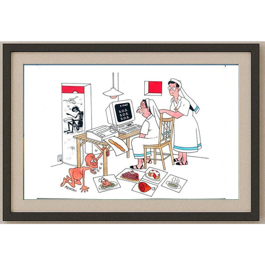 Mendiguren Tarres Luis 29x21cm Orijinal Karikatür BOD02593