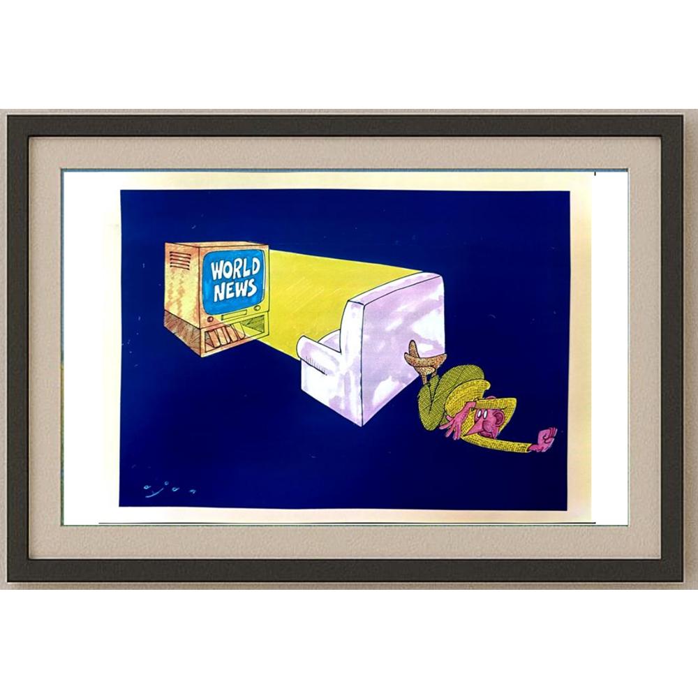 Midhat Ajanovic 29x21cm Orijinal Karikatür BOD02595
