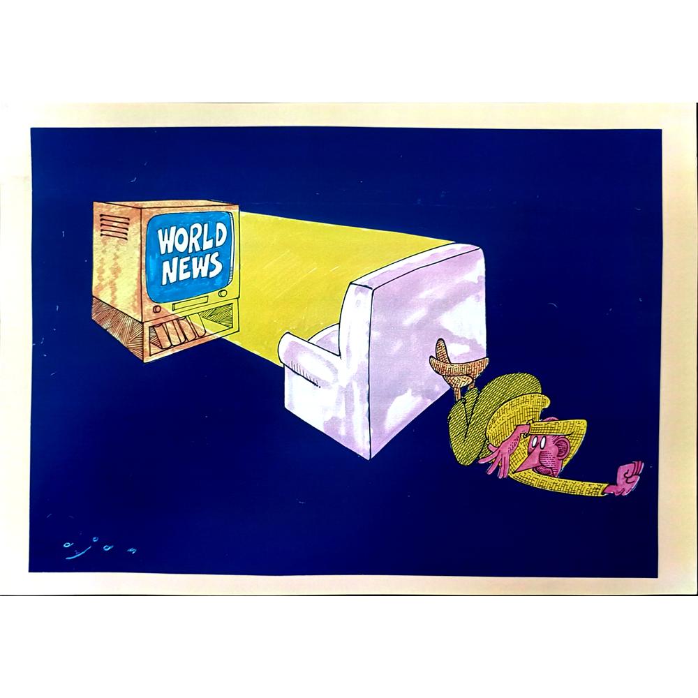 Midhat Ajanovic 29x21cm Orijinal Karikatür BOD02595