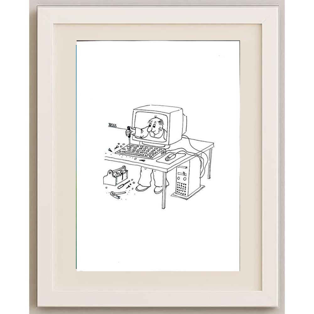 Winfried Besslich 29x21cm Orijinal Karikatür BOD02598