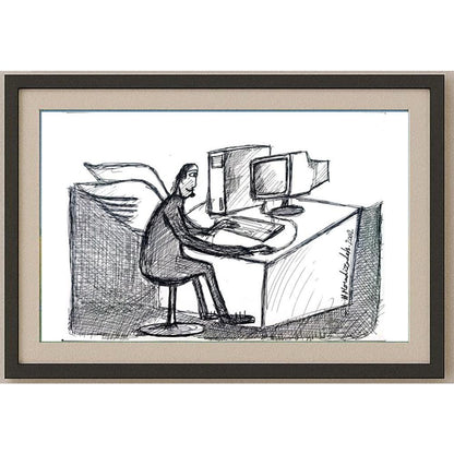 Moradizadeh 29x21cm Orijinal Karikatür BOD02603