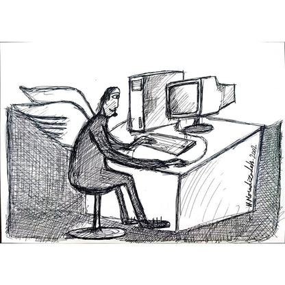 Moradizadeh 29x21cm Orijinal Karikatür BOD02603