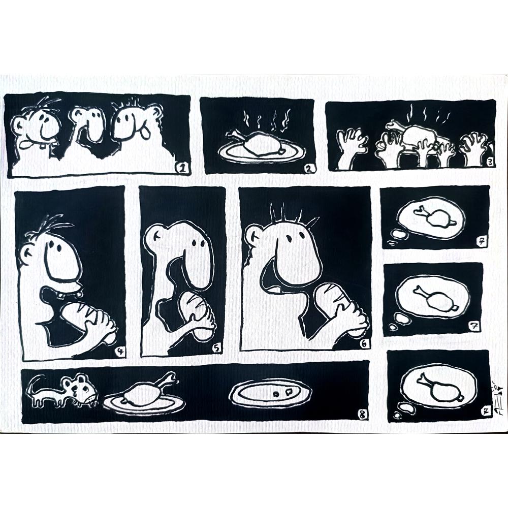 Masoom Ahi Andi 29x21cm Orijinal Karikatür BOD02605