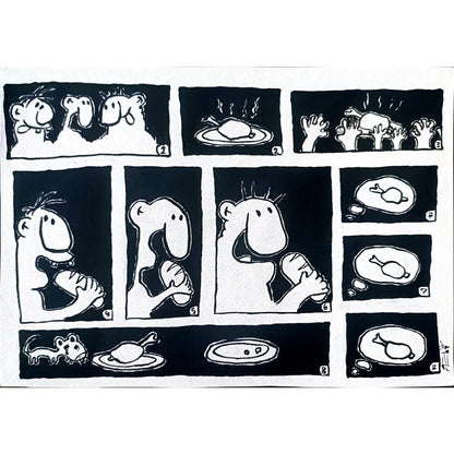 Masoom Ahi Andi 29x21cm Orijinal Karikatür BOD02605