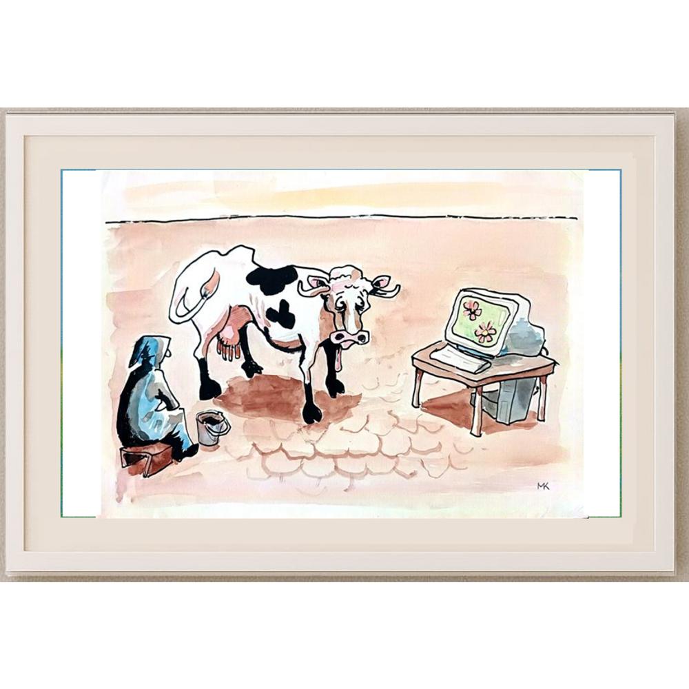 Milivoj Kostic 29x21cm Orijinal Karikatür BOD02611