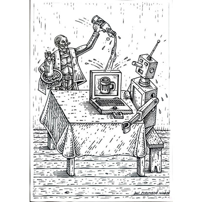 Porumbita Mihaita 29x21cm Orijinal Karikatür BOD02612