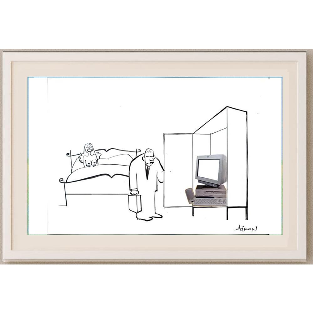 Airon Barretode Lacerda 43x30cm Orijinal Karikatür BOD02613
