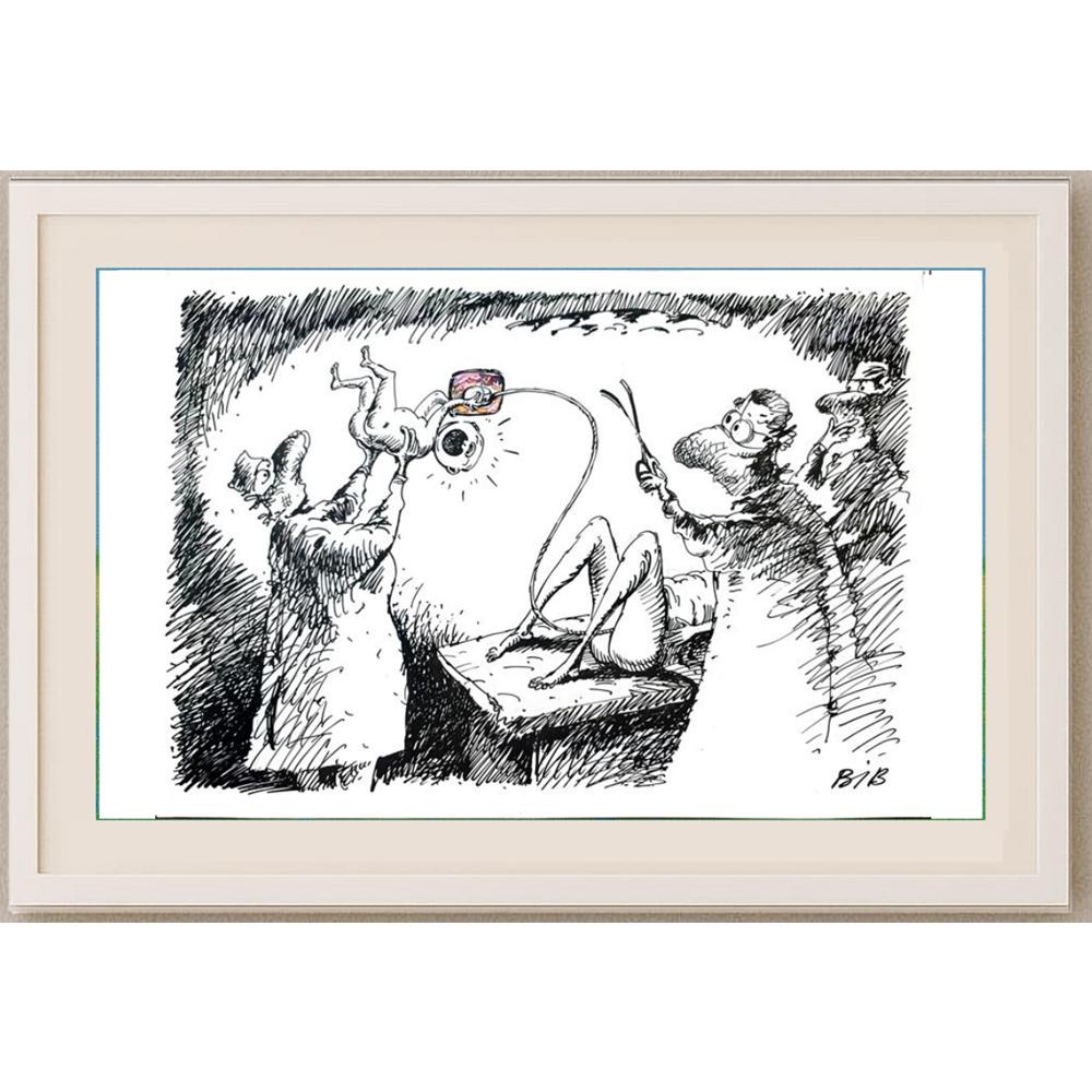 Viacheslav Bibishev 43x30cm Orijinal Karikatür BOD02615