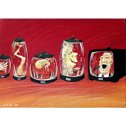Leonid Storozkhuk 43x30cm Orijinal Karikatür BOD02617