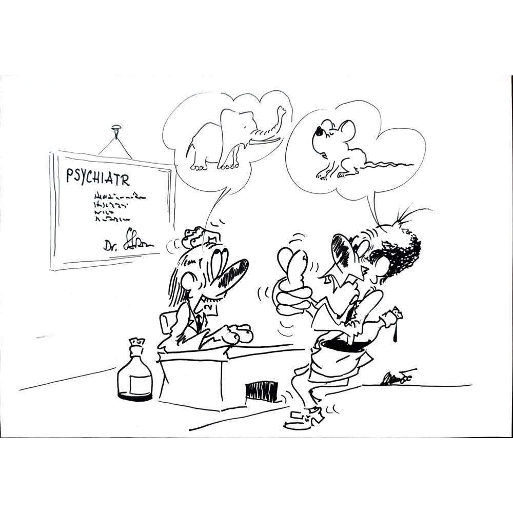 Branko Premuzic 29x21cm Orijinal Karikatür BOD02626