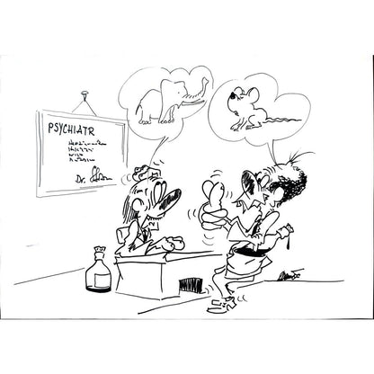Branko Premuzic 29x21cm Orijinal Karikatür BOD02626