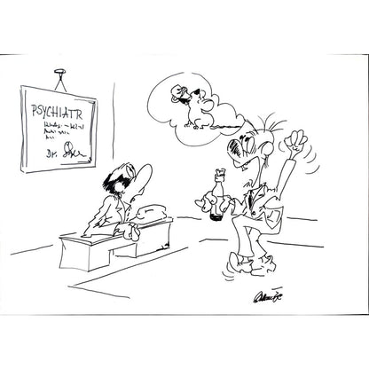 Branko Premuzic 29x21cm Orijinal Karikatür BOD02631