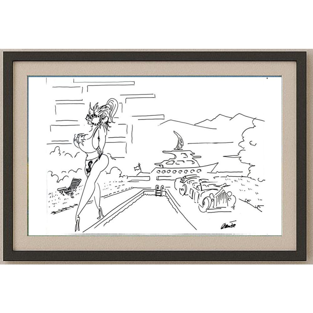 Branko Premuzic 29x21cm Orijinal Karikatür BOD02634