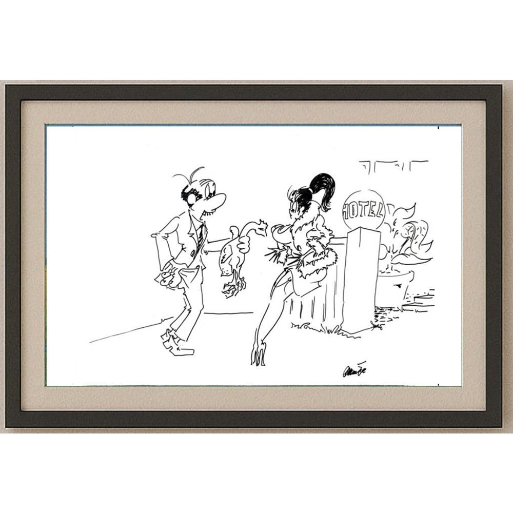 Branko Premuzic 29x21cm Orijinal Karikatür BOD02639