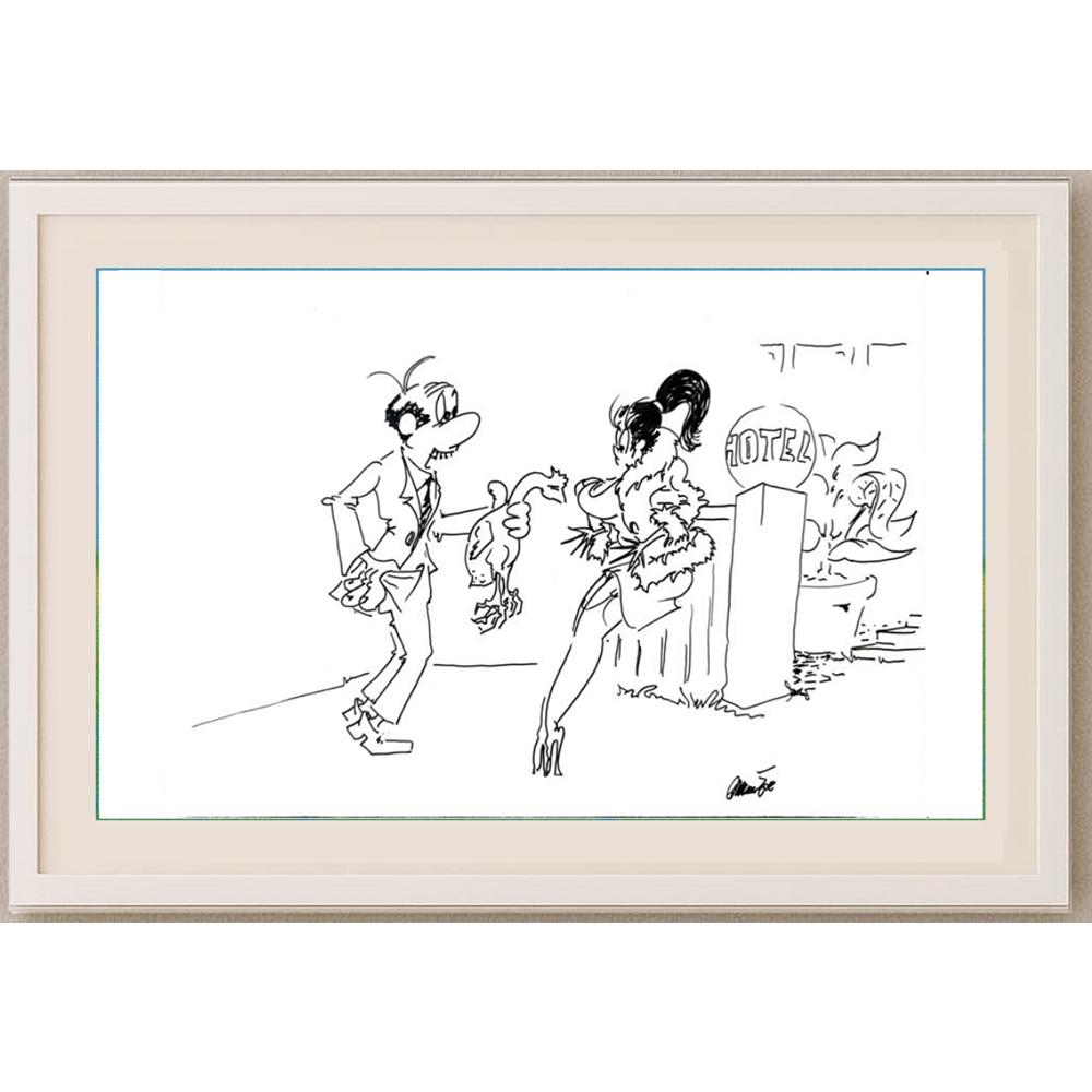 Branko Premuzic 29x21cm Orijinal Karikatür BOD02639